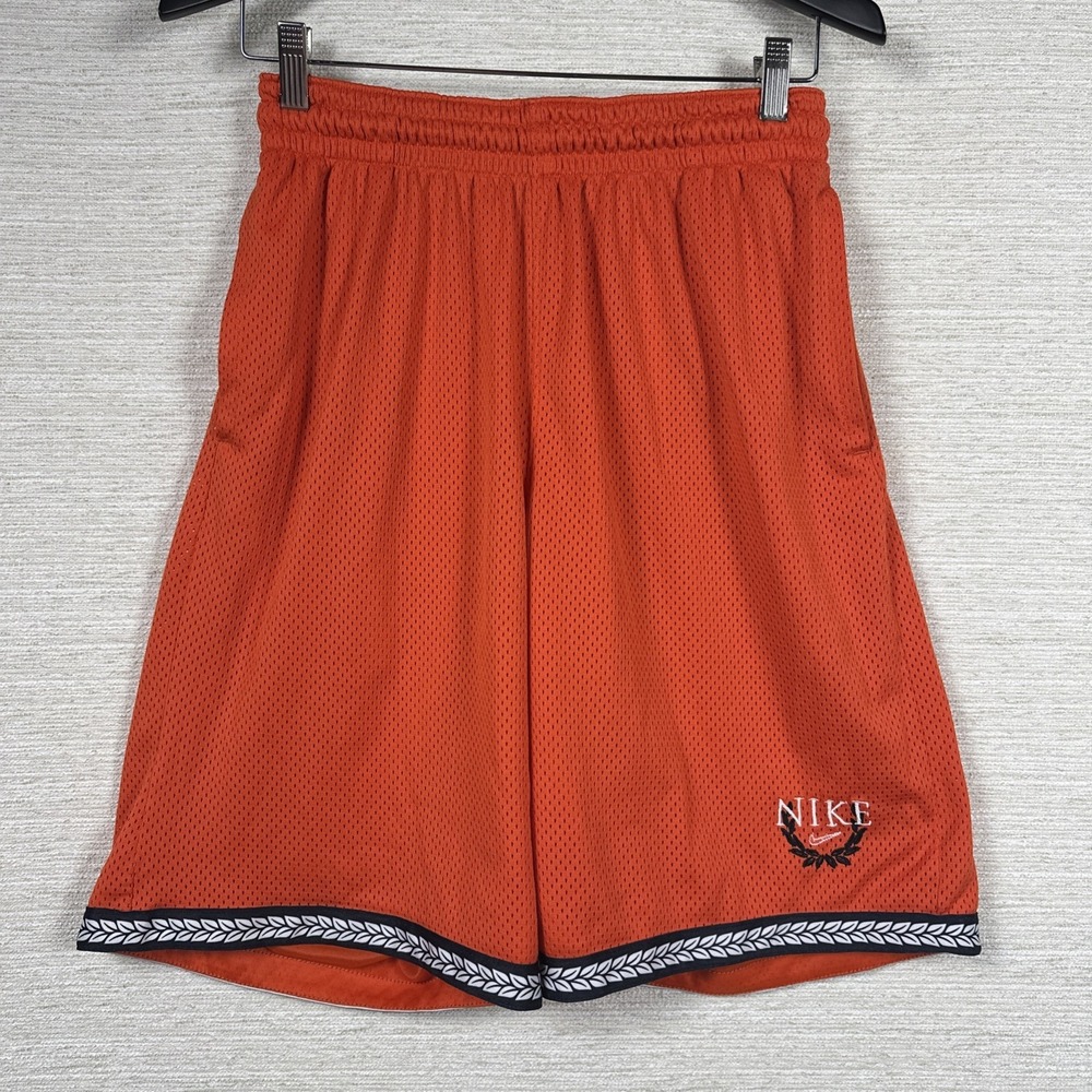 Nike Dri-FIT Laurel Wreath Mesh Basketball Shorts Orange Medium Pockets Gym